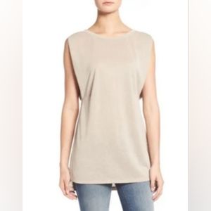 Halogen Side Pleat Sleeveless Jersey Tunic sz M